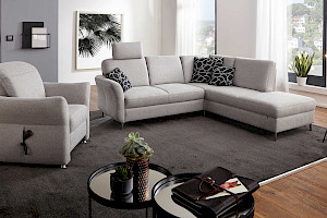 Polstergarnitur Z21876 - Stoff hellgrau