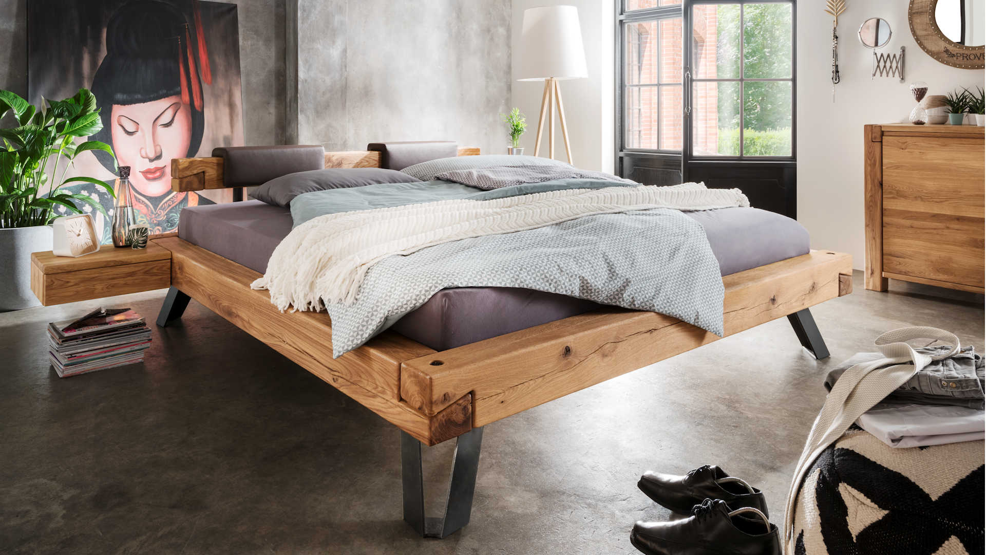 Balkenbett Massivholz Z21914