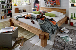 Balkenbett Wildeiche massiv Z21914-2