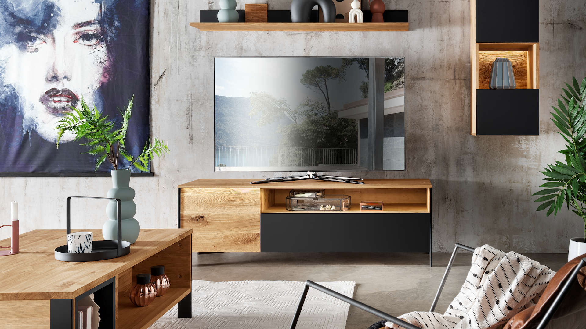 Wohnwand Massivholz Z21915