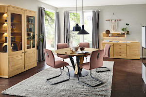 Vitrine + Sideboard Z21991 - Wildeiche hell soft gebürstet