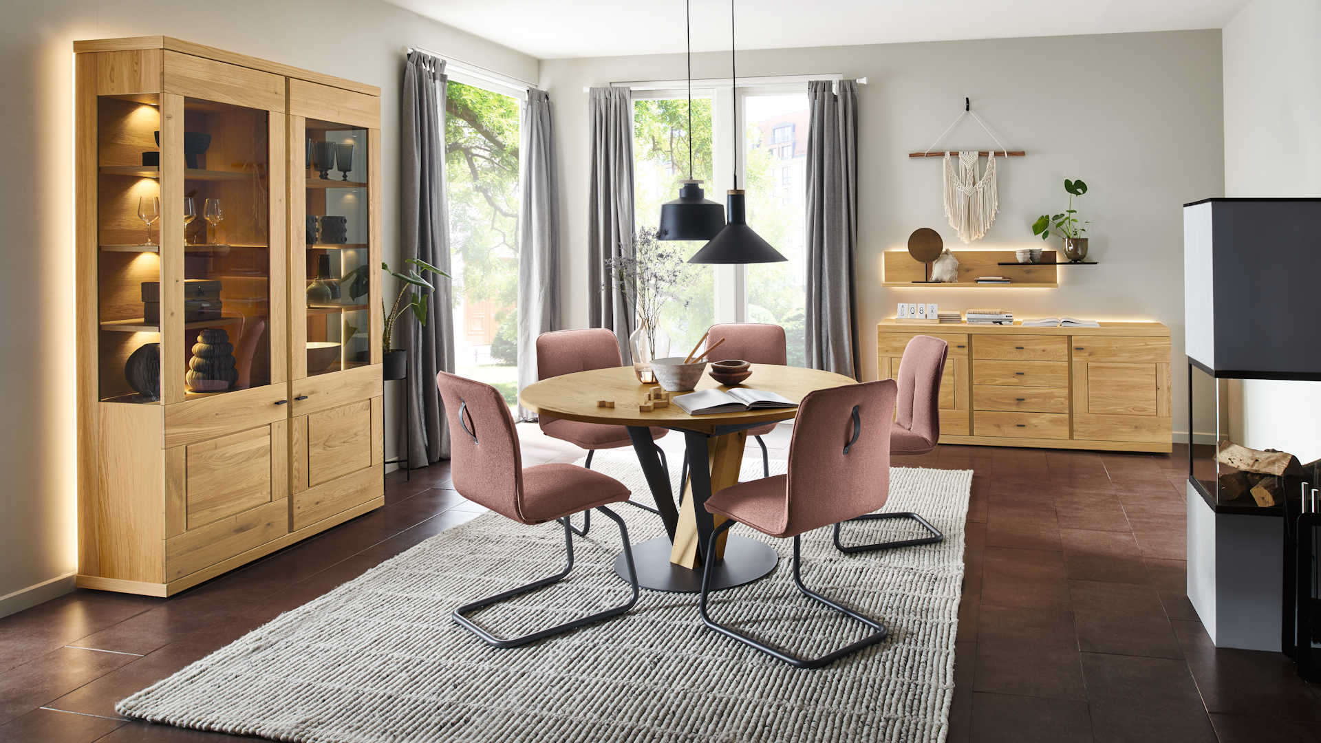 Vitrine + Sideboard Z21991 - Wildeiche hell soft gebürstet