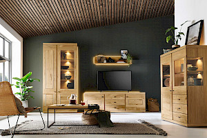 Wohnwand Z21991-1 - Wildeiche hell soft gebürstet