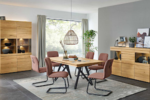 Vitrine + Sideboard Z21998 - Wildeiche hell soft gebürstet