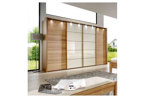 Kleiderschrank 4-türig Eiche/Glas Z22057-2