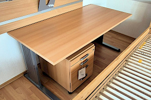 Schreibtisch + Rollcontainer Buche Dekor