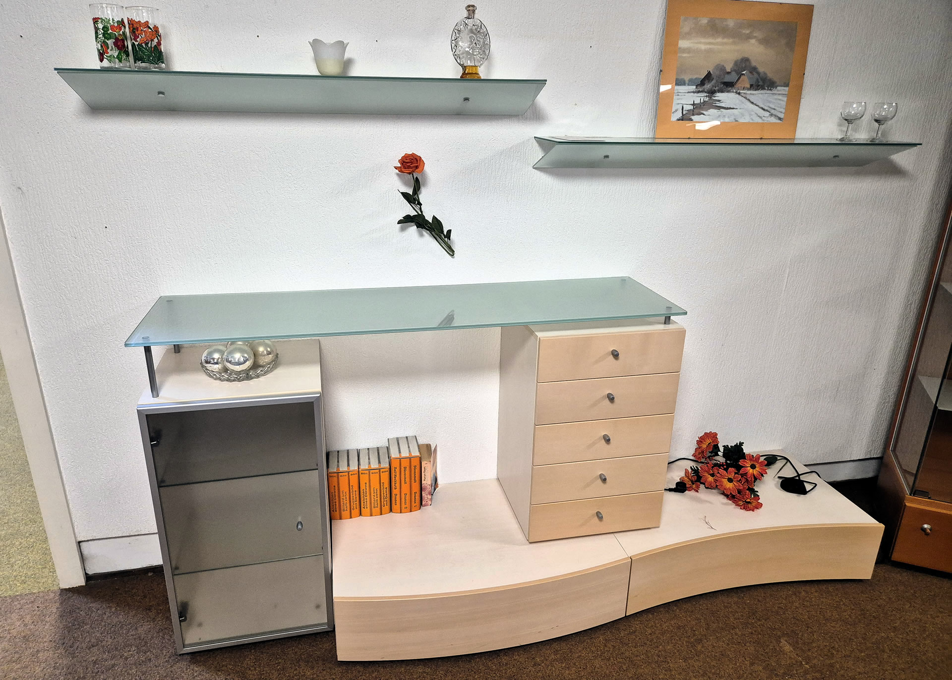 Anbauelement Glas + Ahorn Dekor