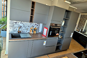 Ausstellungsküche Touch - Lacklaminat schiefergrau