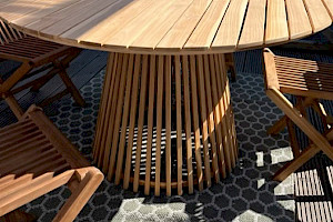 Gartentisch rund 130cm Teakholz massiv