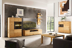 Wohnwand Z22166 - Kastanie massiv