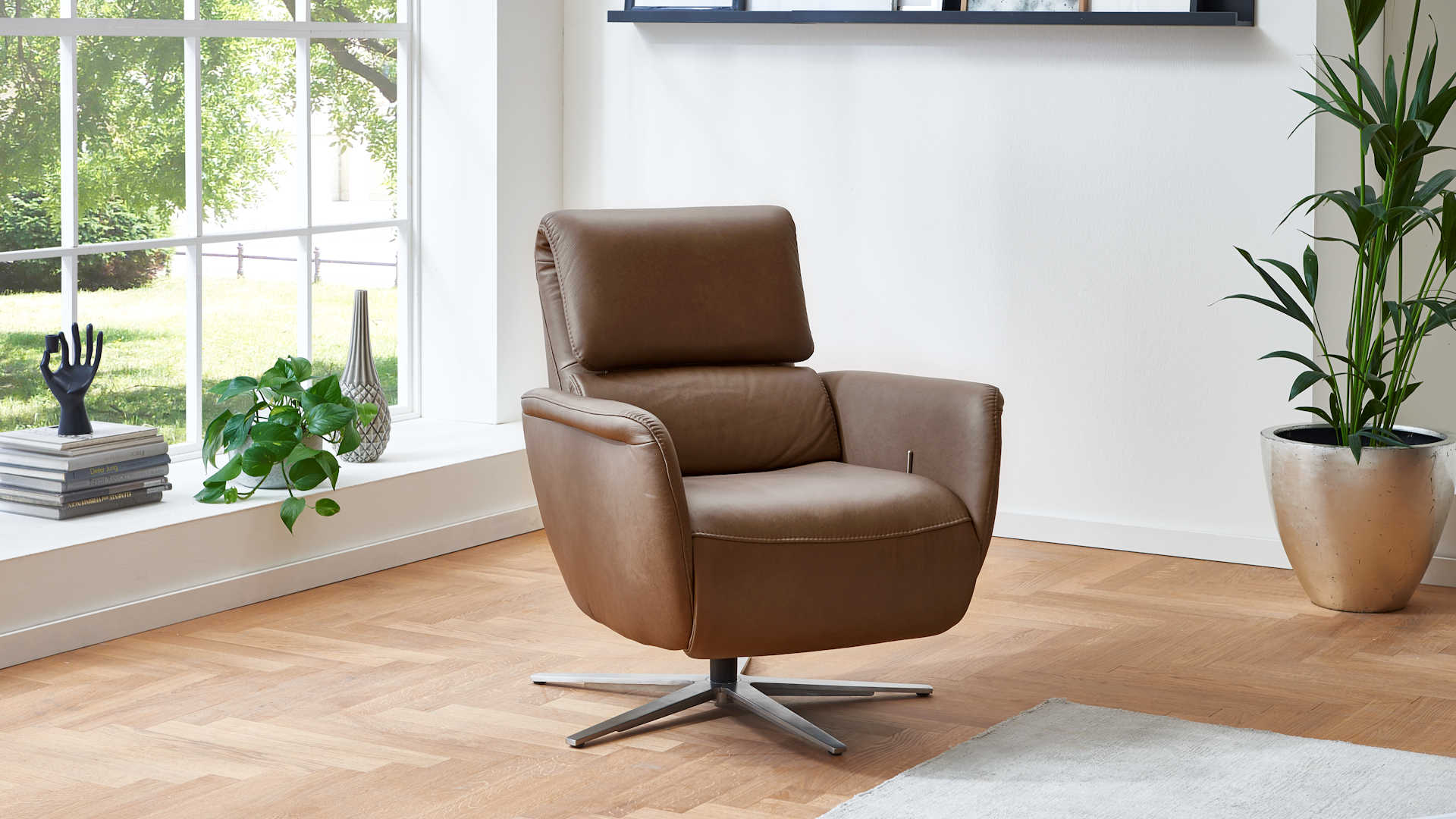 Fernseh- und Relaxsessel Z22223 - Leder braun