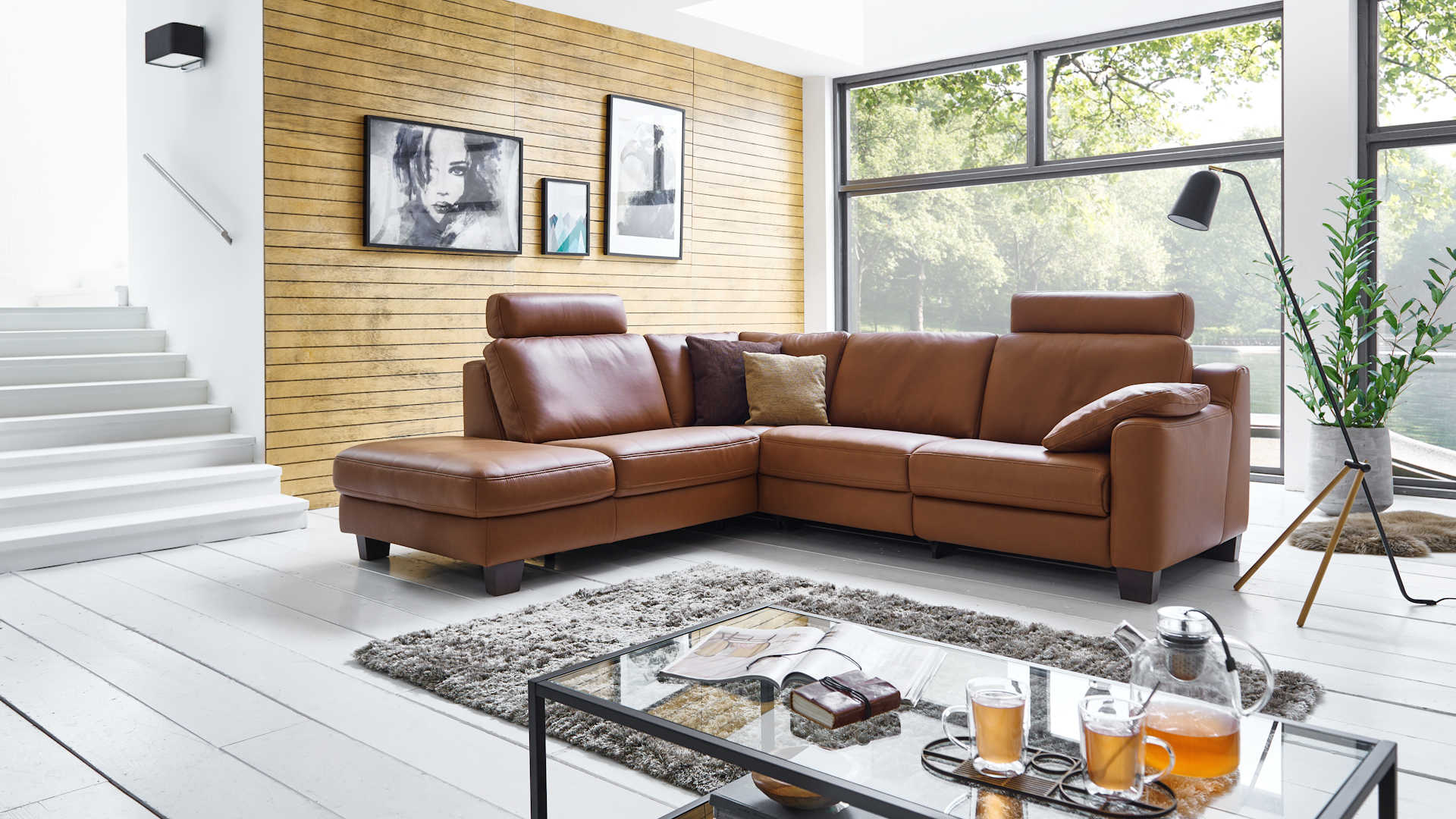 Polstergarnitur Bezug Leder Z22225 - mit Relaxfunktion