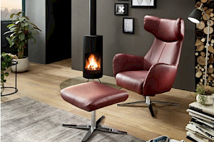 Relaxsessel mit Hocker Leder- Z22260-2