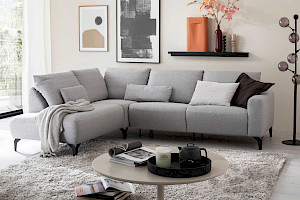 Polstergarnitur Stoffbezug grau Z22269