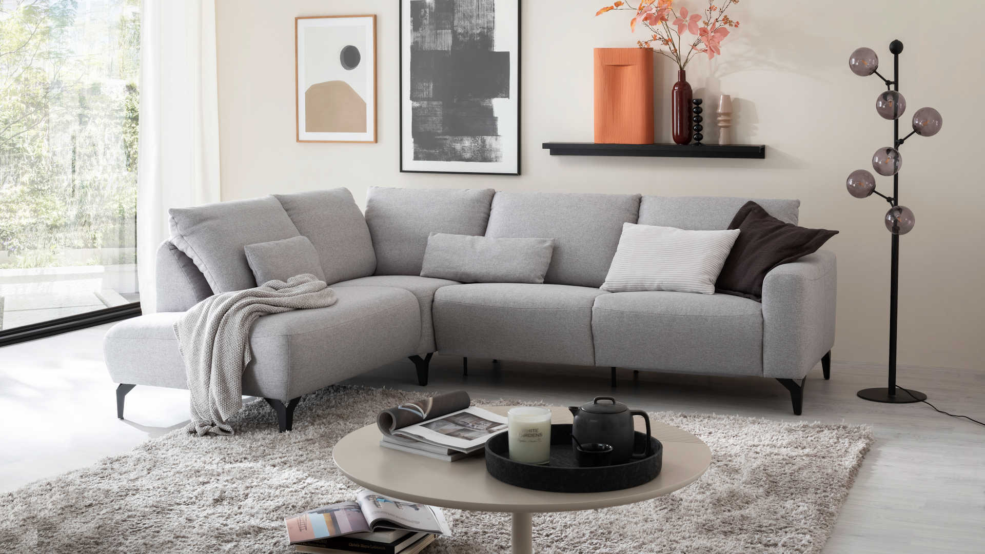 Polstergarnitur Stoffbezug grau Z22269