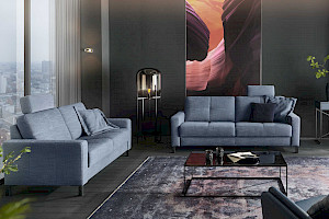 Sofakombination Stoffbezug blau Z22237