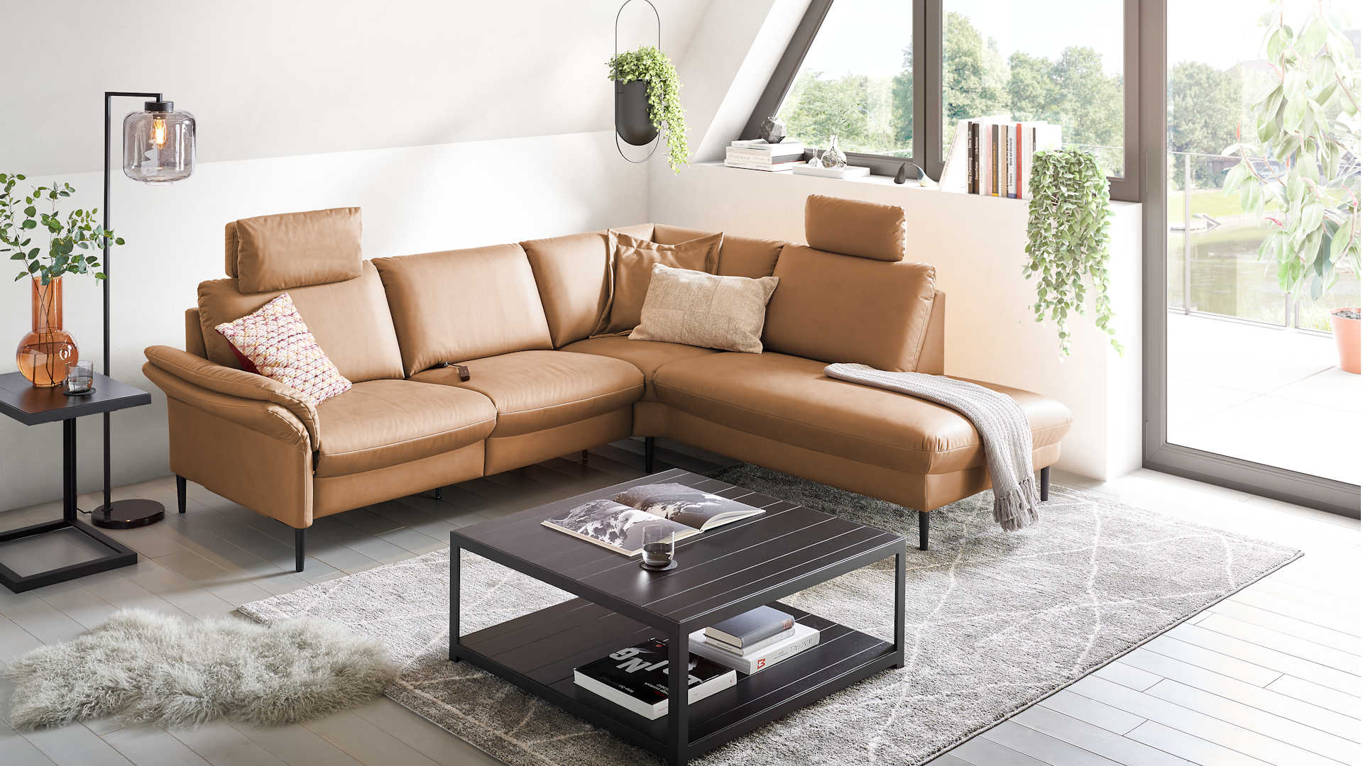 Polstereckgarnitur Z22234 - modern in curcuma