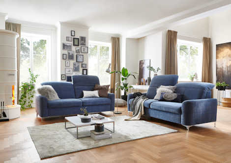 Sofakombination Stoffbezug blau Z22242