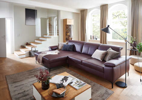 Ledersofa mit Funkion Z22242-1