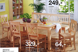 Bankteil Buche massiv verschiedene Größen + Tisch