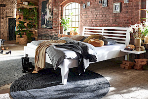 Massivholzbett Z22369-1 - Kiefer weiß, 180x200cm