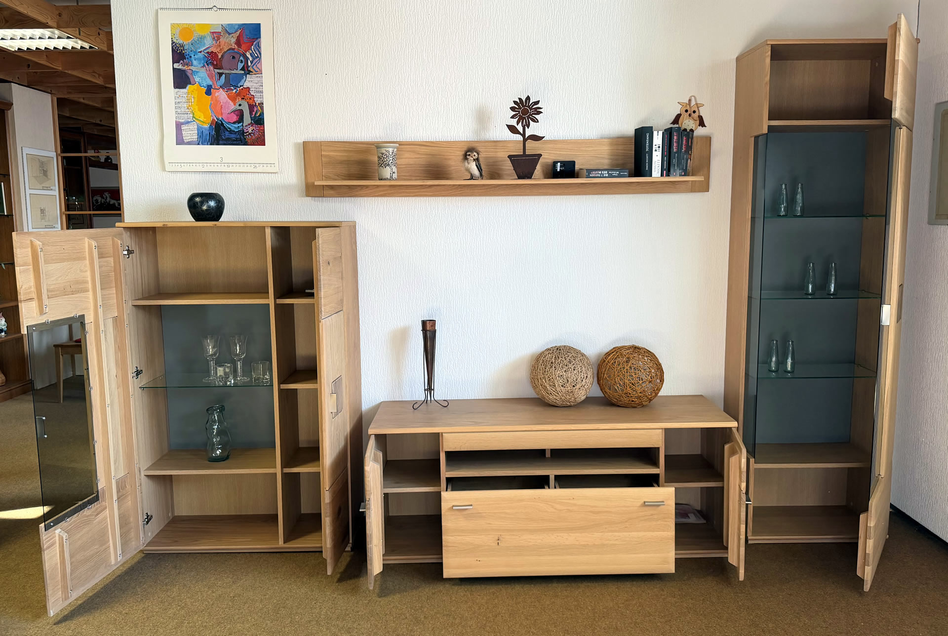 Wohnwand TL1984/ Bologna von MCA - Eiche Bianco